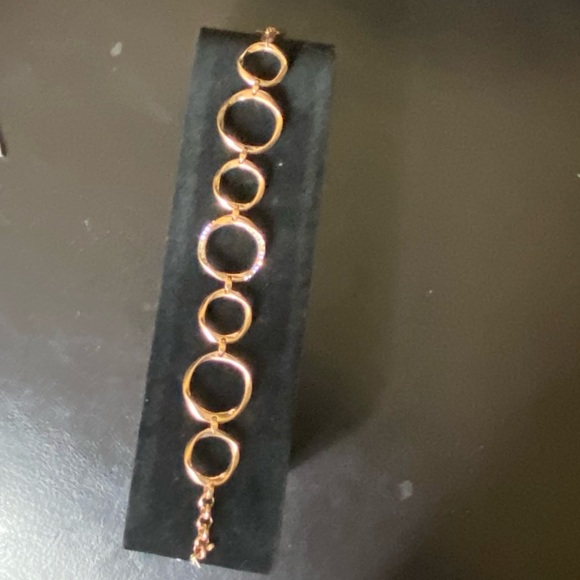 Fossil Gold Circle Bracelet Adorned by crystal embellishments NWT - Picture 7 of 12